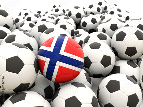 Football with flag of norway