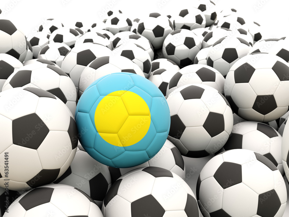 Football with flag of palau Football with flag of palau