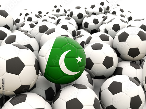 Football with flag of pakistan