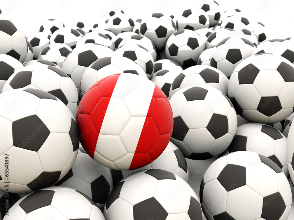 Football with flag of peru Football with flag of peru
