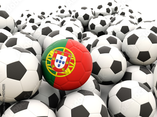 Football with flag of portugal