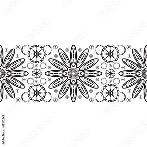 Seamless ribbon with abstract flower