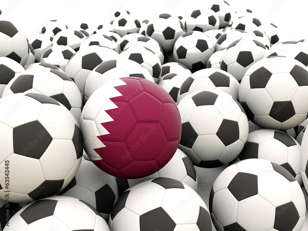 Football with flag of qatar Football with flag of qatar
