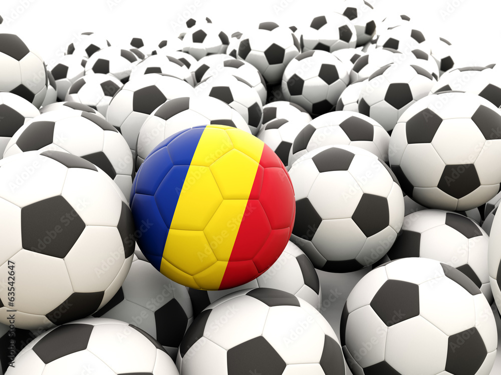 Football with flag of romania Football with flag of romania