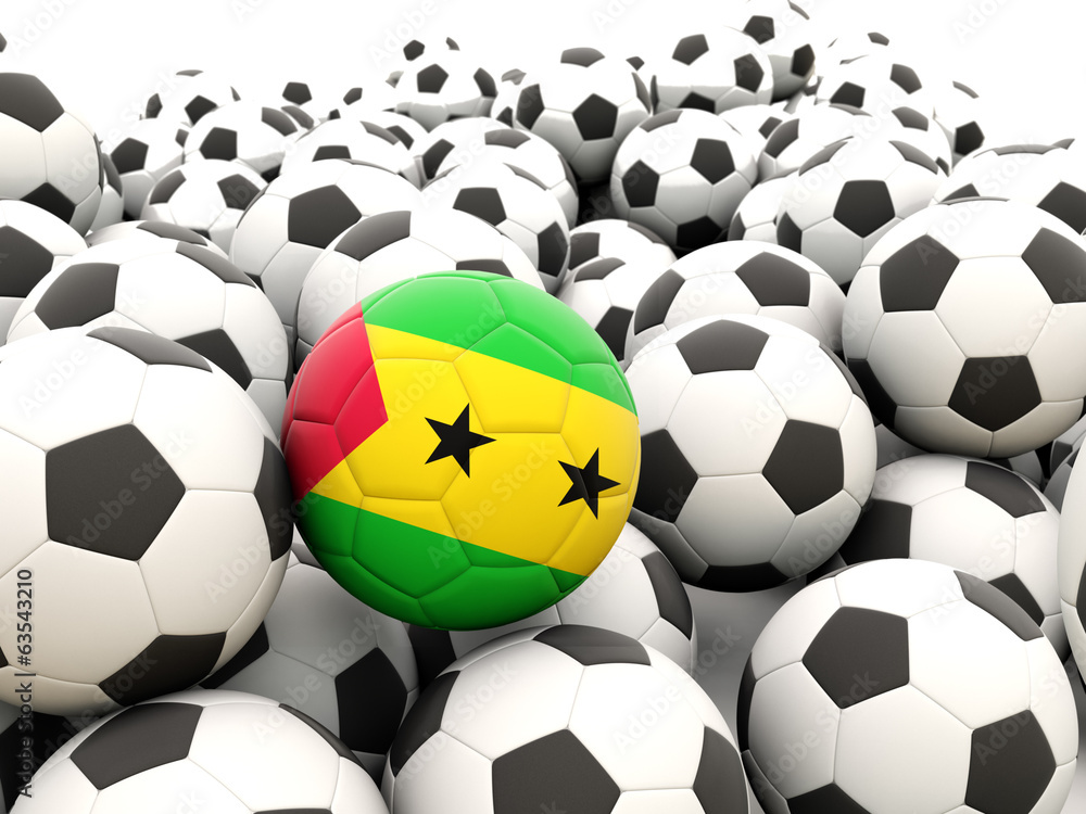 Football with flag of sao tome and principe Football with flag of sao tome and principe