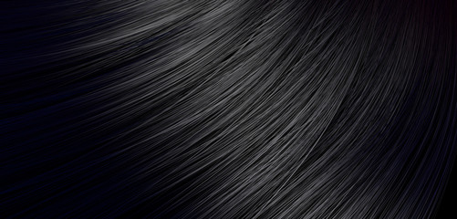 Black Hair Blowing Closeup