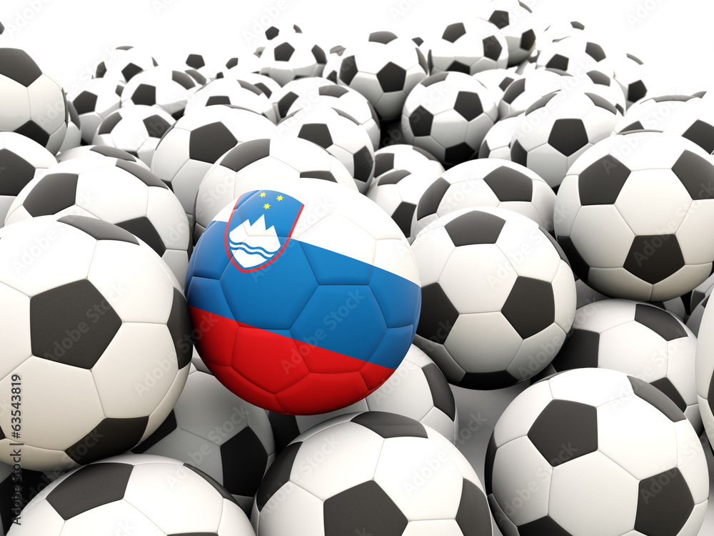 Football with flag of slovenia Football with flag of slovenia