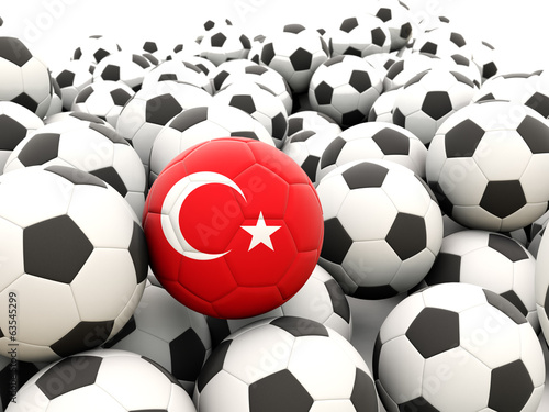 Football with flag of turkey