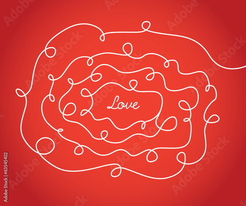 Love valentine sign with scribbled texture