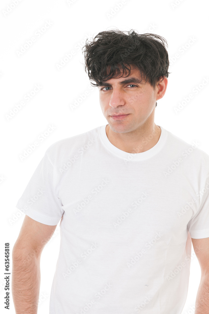 Portrait young man in white shirt Portrait young man in white shirt