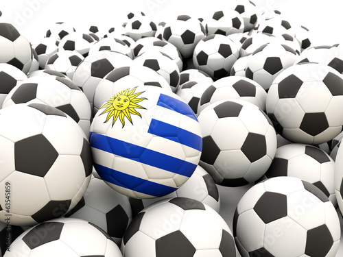 Football with flag of uruguay