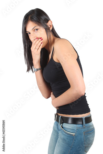 Girl with stomachache photo