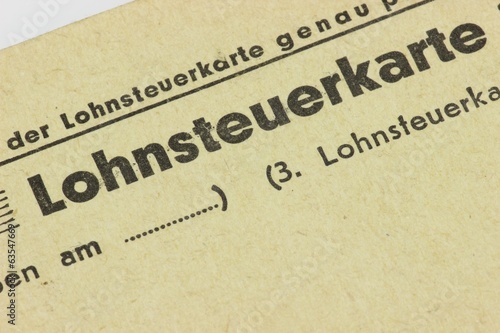 alte deutsche Lohnsteuerkarte