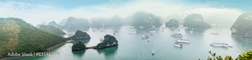 Scenic top view of Halong Bay in Vietnam.