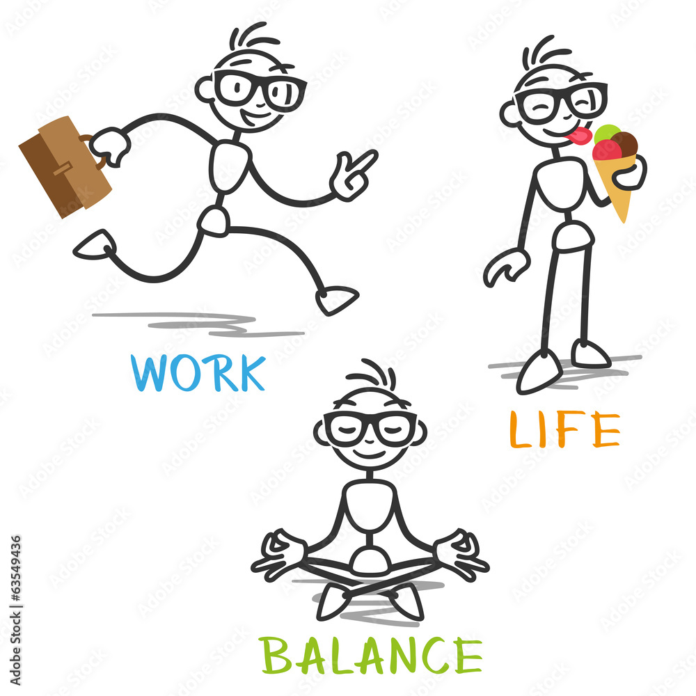 Stickman, work life balance.
