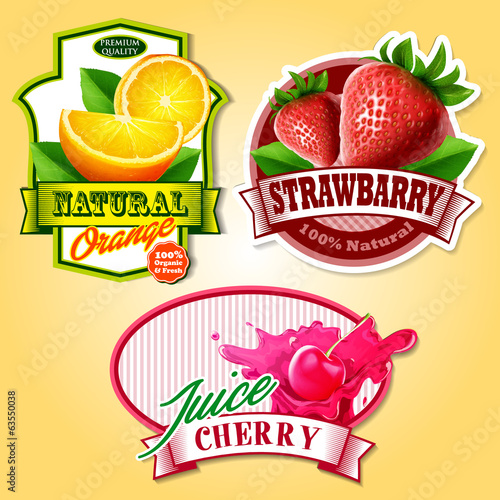 fruit badges and stickers