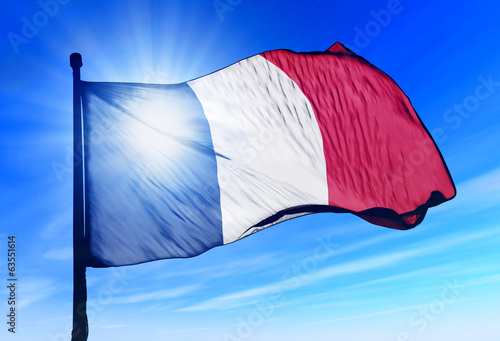 France flag waving on the wind