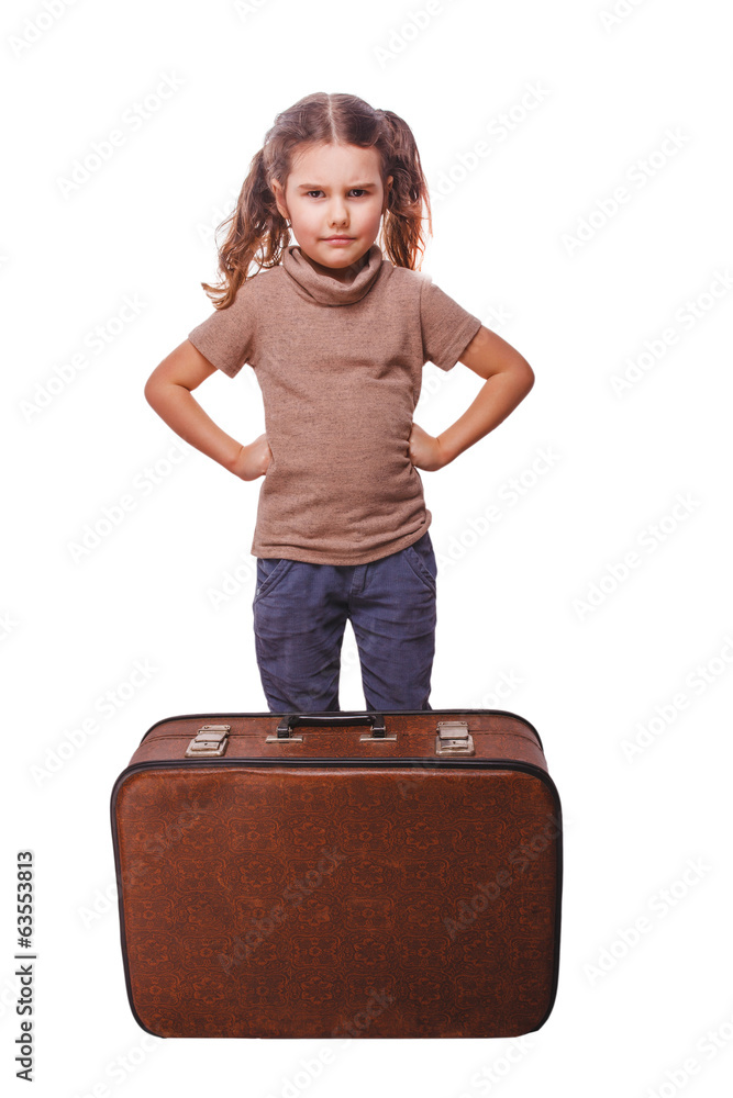 displeased distraught little girl failure to travel isolated on displeased distraught little girl failure to travel isolated on