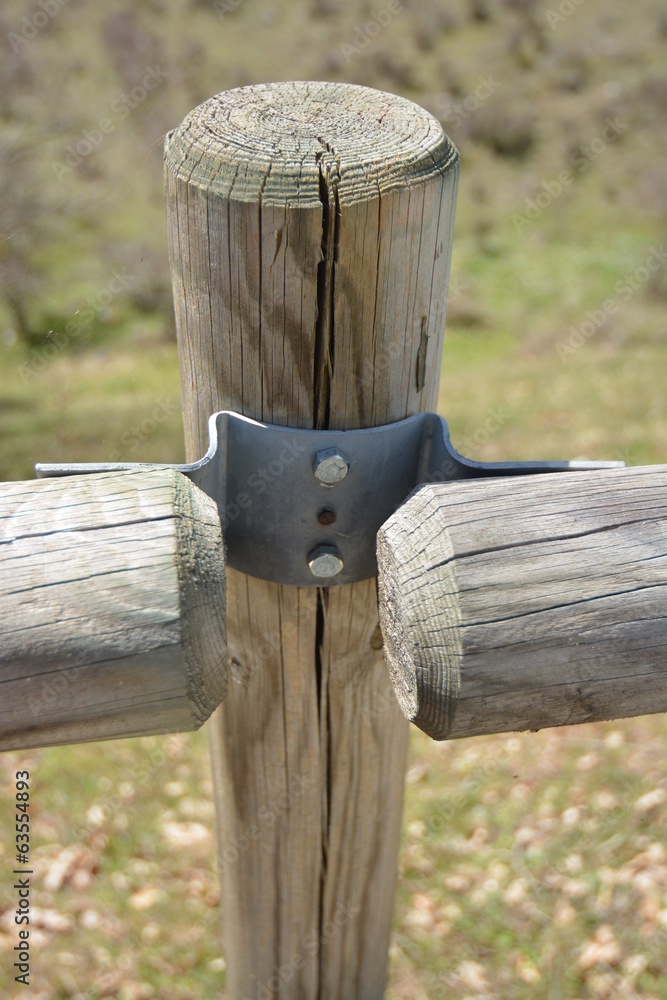 Detalle de valla de madera en una granja Detalle de valla de madera en una granja