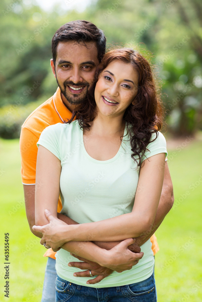 young indian couple enjoying summer day