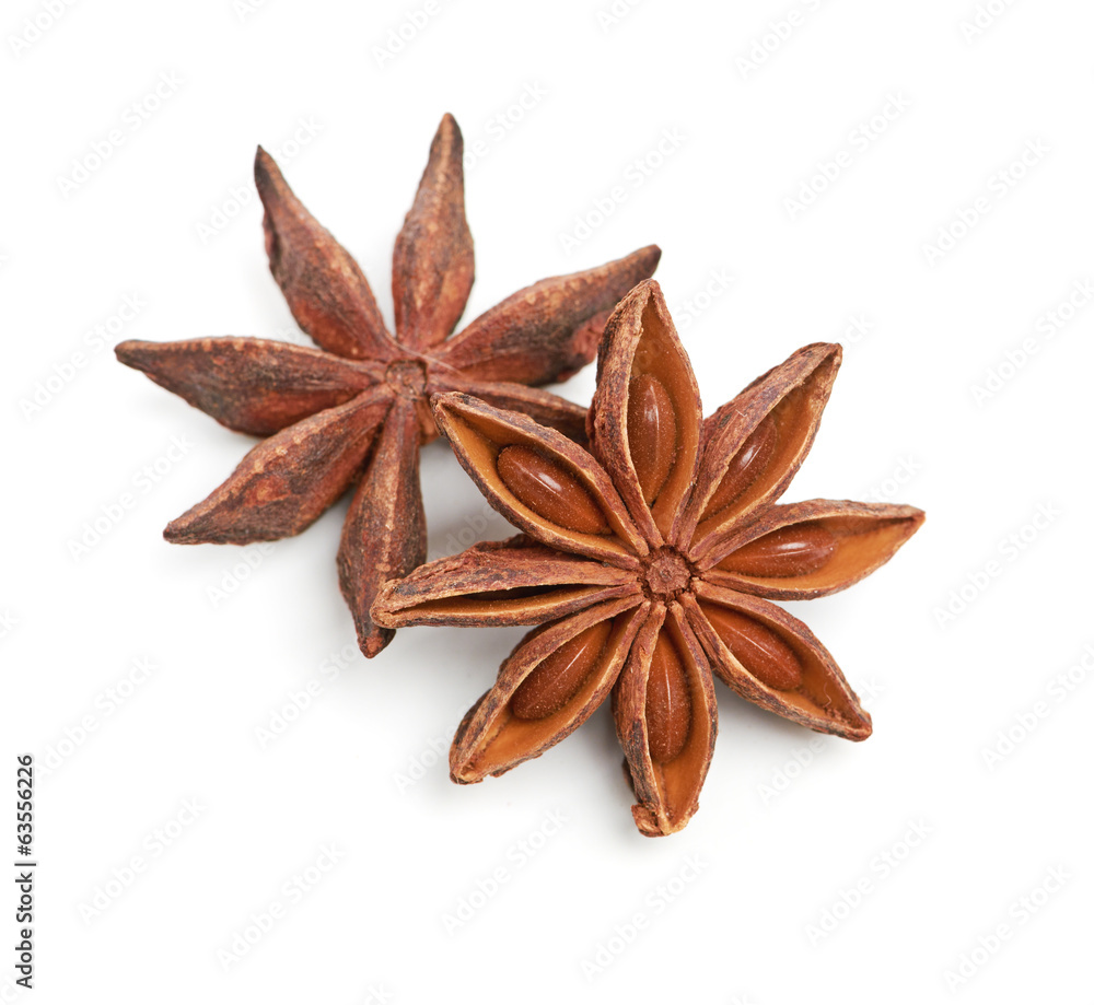 Star anise isolated on white background Star anise isolated on white background