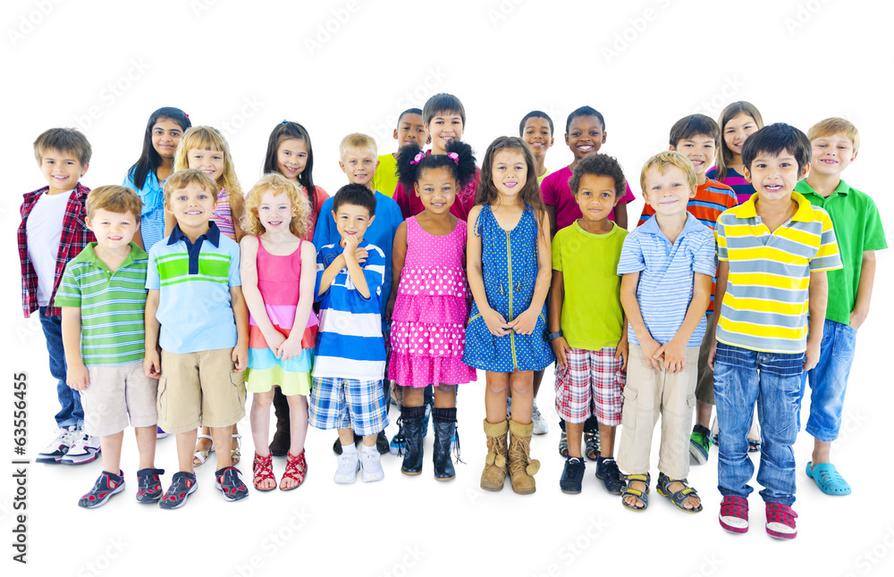 Group of children standing in line