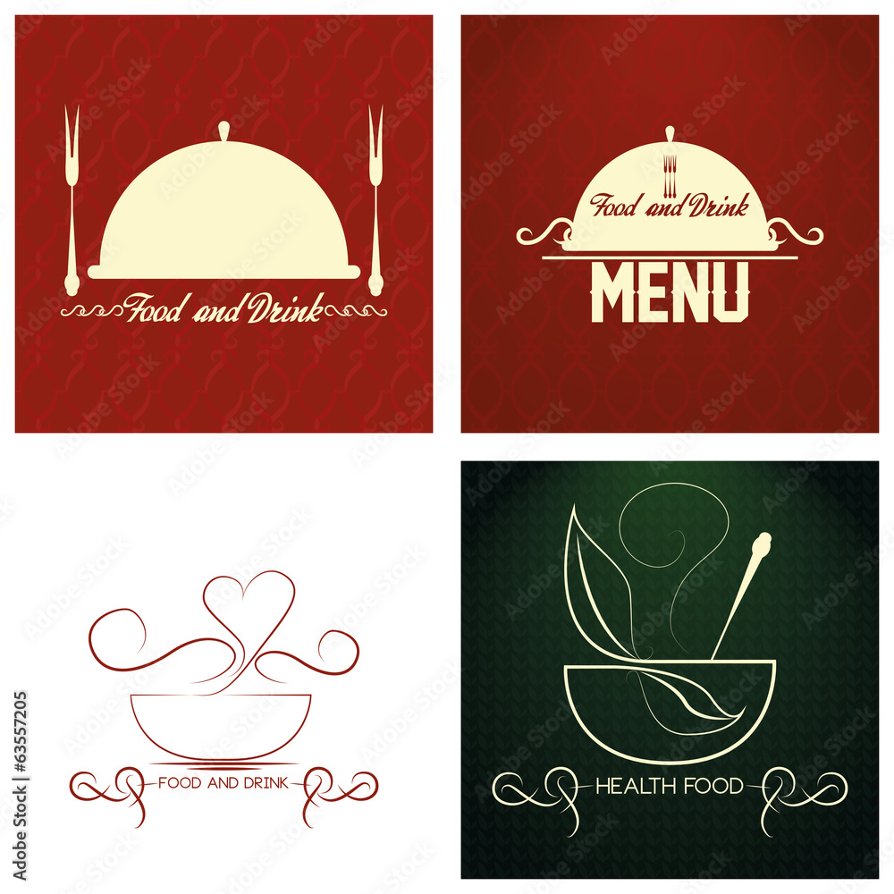 Restaurant Menu Cards Design Template Editable Stock Vector | Adobe Stock