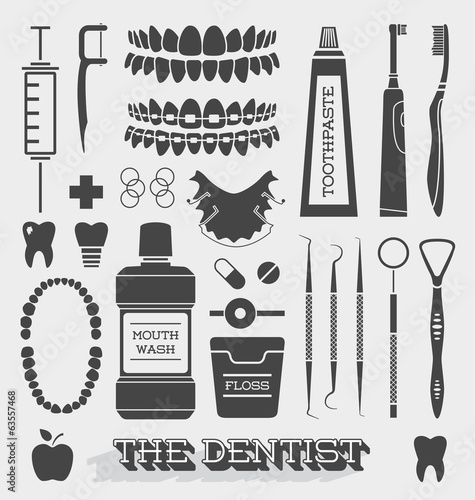 Vector Set: Dentist and Tooth Care Icons #63557468