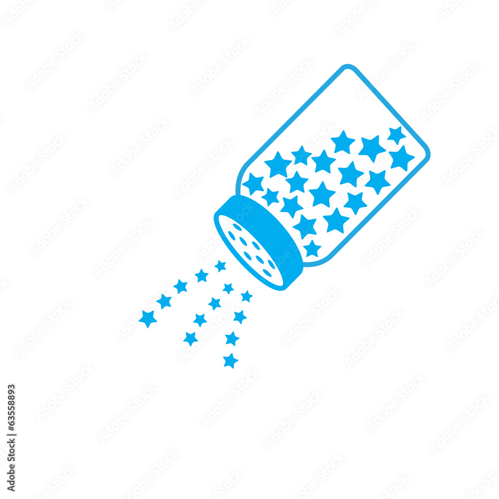 Salt shaker with stars inside. Card