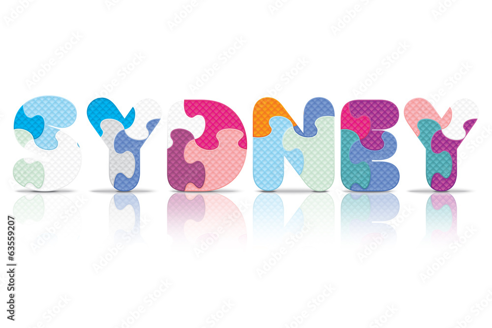 Vector SYDNEY written with alphabet puzzle Vector SYDNEY written with alphabet puzzle