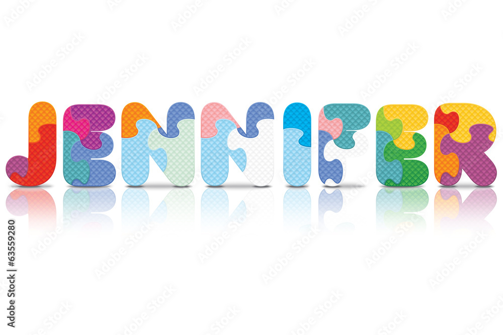 Vector JENNIFER written with alphabet puzzle Vector JENNIFER written with alphabet puzzle
