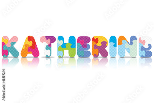 Vector KATHERINE written with alphabet puzzle