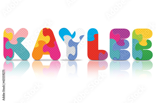 Vector KAYLEE written with alphabet puzzle