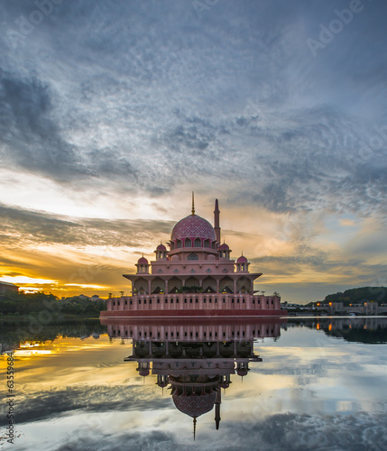 Putra Mosque in the morning hours, Putrajaya, Malaysia