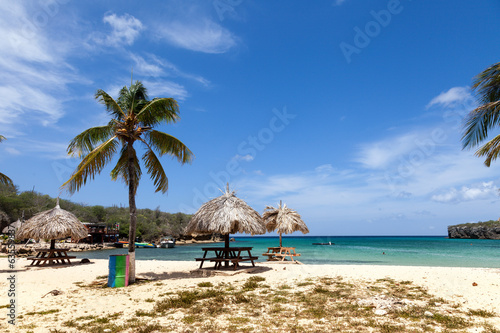 Fototapeta Naklejka Na Ścianę i Meble -  Santa Cruz a free local beach on Curacao, Caribbean