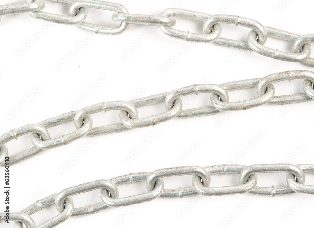 Obraz premium Chain on White Background