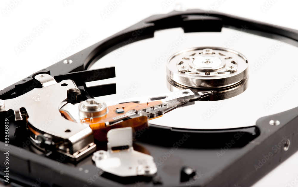 Open harddisk isolated on white background Open harddisk isolated on white background