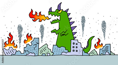 街を破壊する怪獣