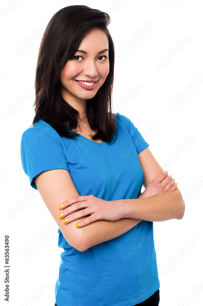Attractive girl posing confidently Attractive girl posing confidently