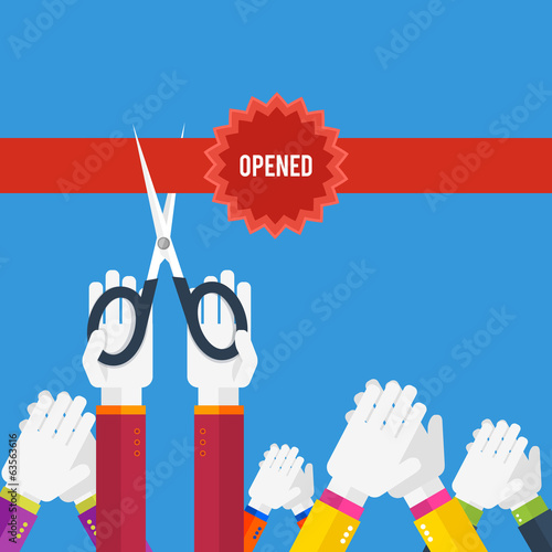 Grand opening - cutting red ribbon