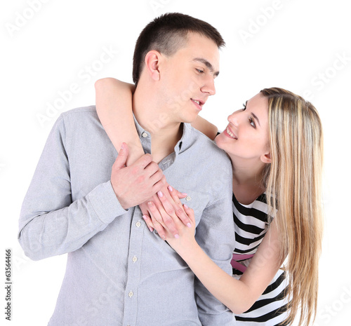 Loving couple isolated on w...