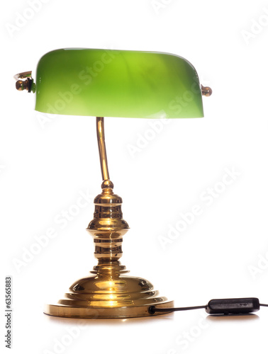 antique green bankers lamp