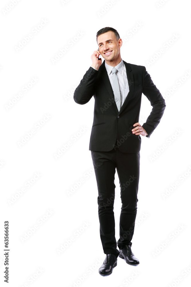 happy businessman talking on the phone happy businessman talking on the phone