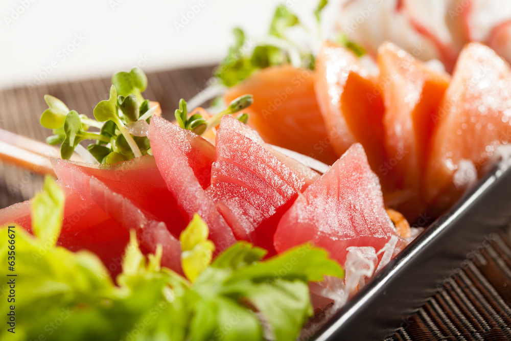 sashimi, raw fish mixed in traditional Japanese style sashimi, raw fish mixed in traditional Japanese style