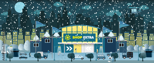 Shopping in the night city (Christmas)