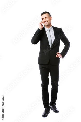happy businessman talking on the phone