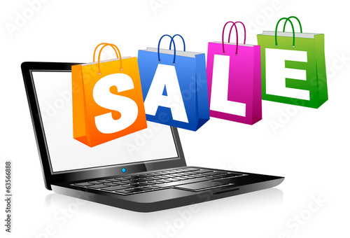 Web SALE Banner Shopping Bags Carrier Bags Icons Symbols