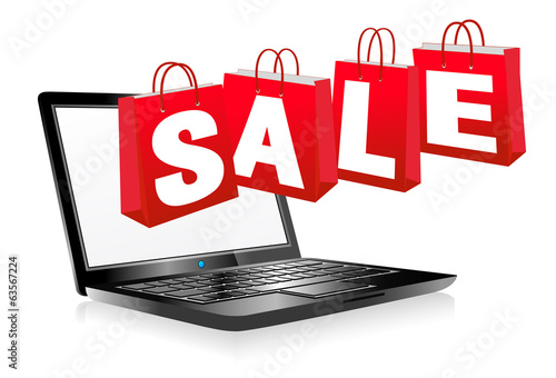 Web SALE Banner Shopping Bags, Carrier Bags Icons Symbols