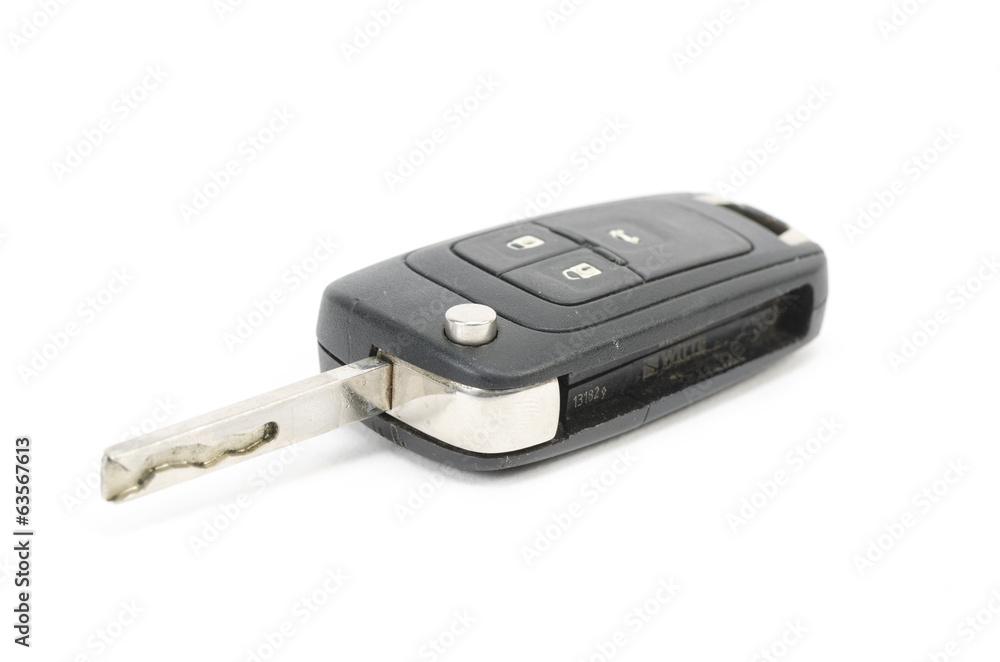 Modern car keys isolated on white background Modern car keys isolated on white background