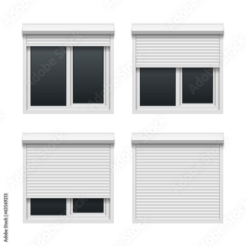 Window with roller shutters